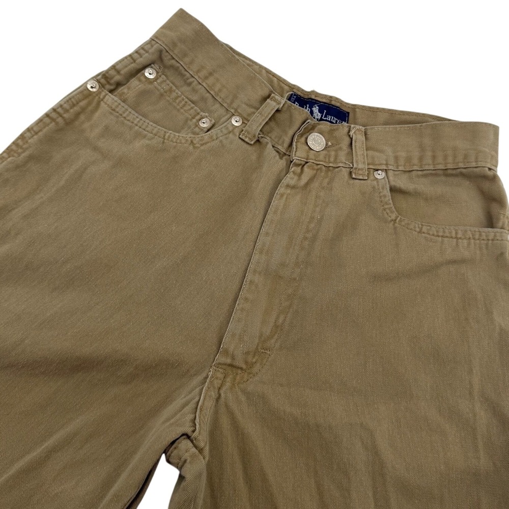 Ralph Lauren Twill Pants Women's 8 Tan Khaki Vintage USA Straight Leg Cotton